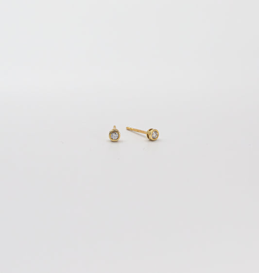 Tiny Round Diamond Studs