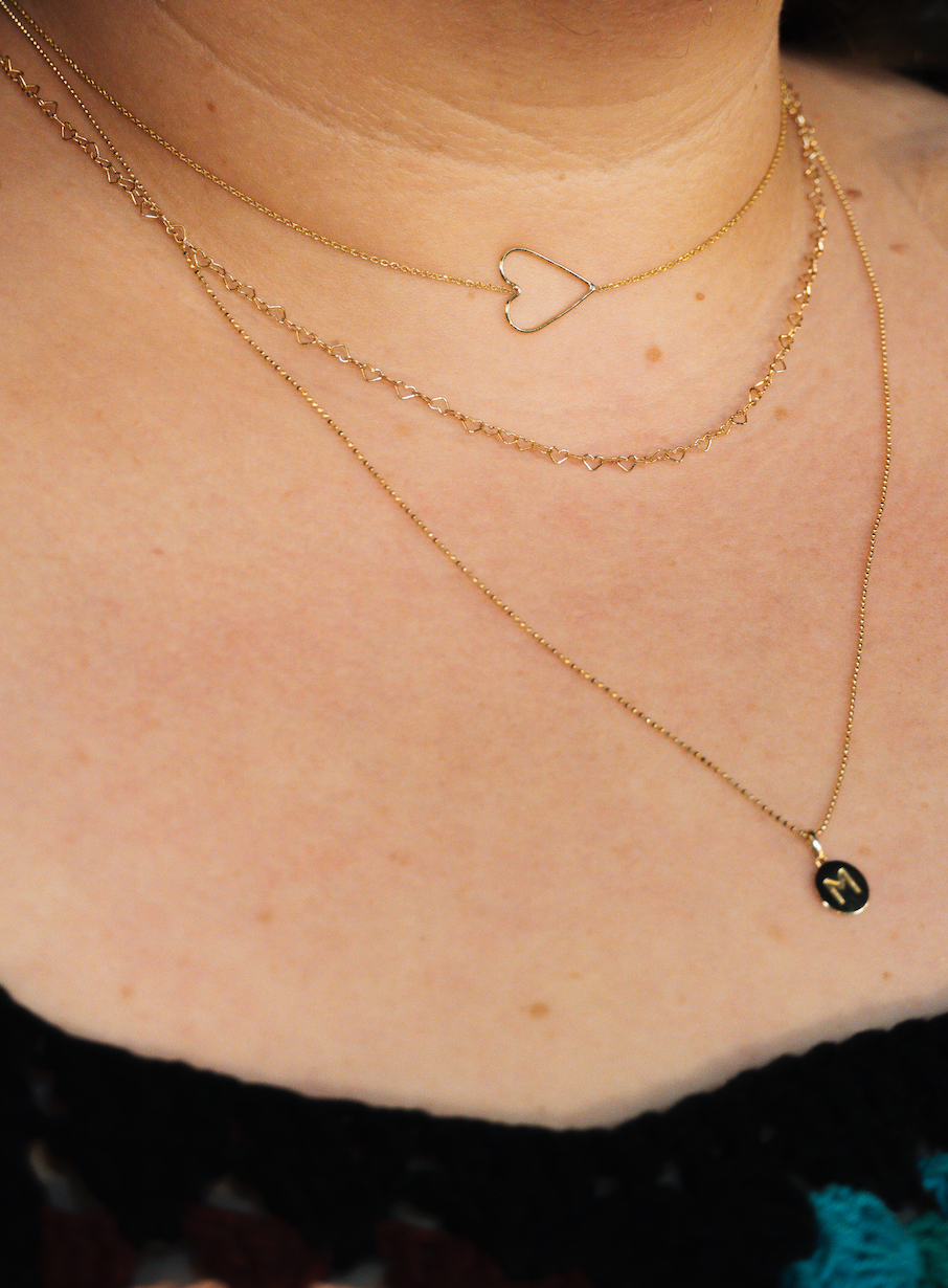 Mini Initial Disc Necklace