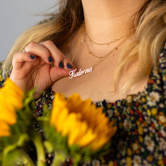 It Me Custom Name Plate Necklace - Figaro