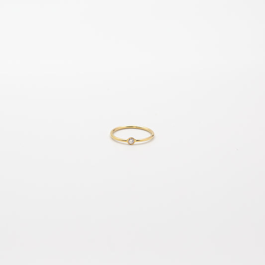 Tiny Round Diamond Ring