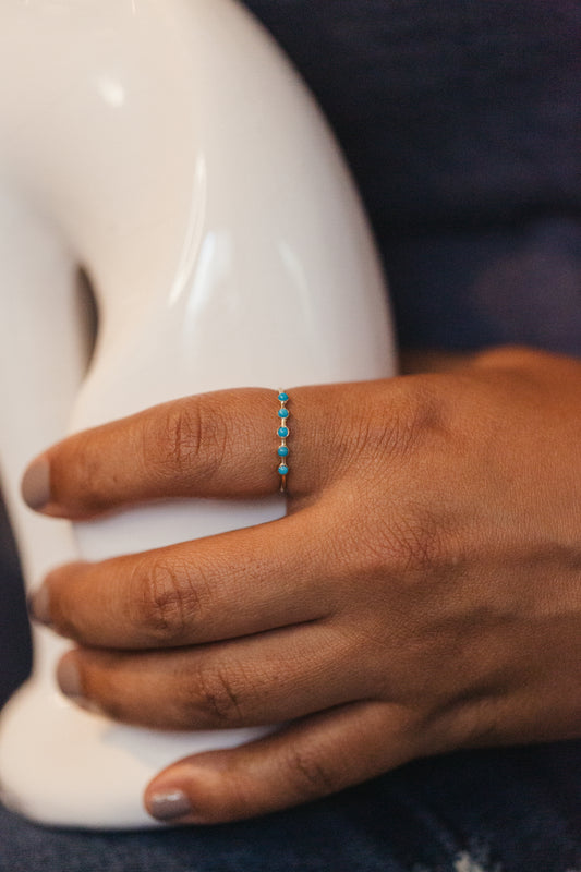 5 Stone Turquoise Ring